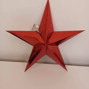 Velikonoční dekorace DECOLED Hvězda, prům. 45 cm, červená