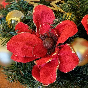 Velikonoční dekorace DECOLED Umělá květina se svorkou, červená, 20 cm