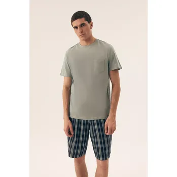 Pánské pyžamo PÁNSKÉ PYŽAMO DEXTER 42617 SS25 olivový 3xl