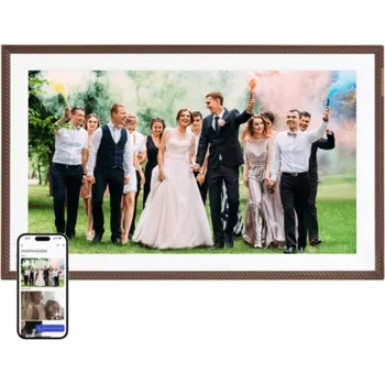 Digitální fotorámeček Arzopa D156 (hnědý) 15,6" digitální fotorámeček