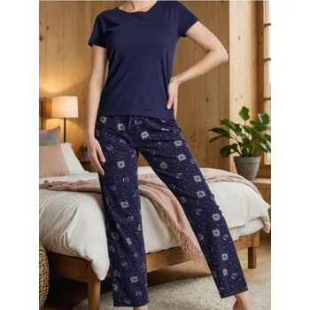 Dámské noční prádlo Sinsay - Dvoudílné bavlněné pyžamo - fialová - 179FM-44X - 179FM-44X-L