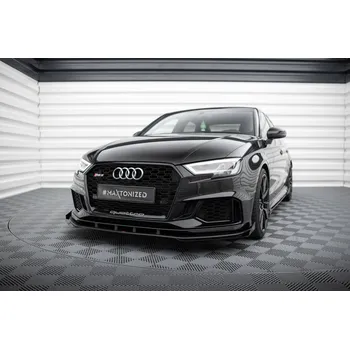 Autodíl Maxton Design "Street Pro" spoiler pod přední nárazník s křidélky ver.1 pro Audi RS3 8V Facelift, plast ABS bez povrchové úpravy, Sedan