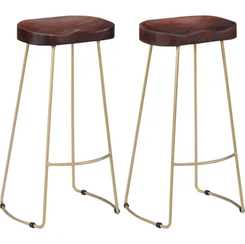 Barová židle Barové stoličky Gavin 2 ks masivní mangovníkové dřevo Hnědá247835