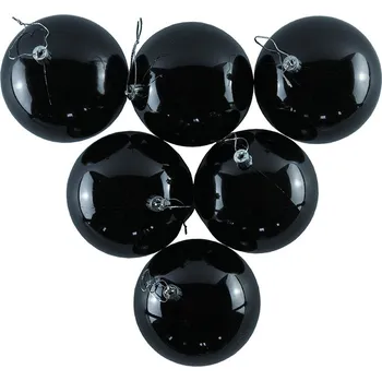 Velikonoční dekorace DECOLED Plastová koule, prům. 10 cm, černá, 6 x lesklá