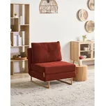 Rozkládací pohovka červená látkové čalounění 1místná na spaní moderní styl obývací pokoj Beliani