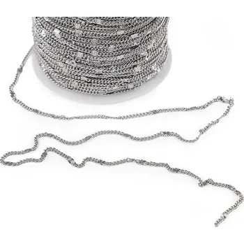 Řetízek Řetízek z nerezové oceli zdobený 2 mm metráž Varianta: platina, Balení: 1 m
