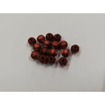 Dětské navlékací korálky Dřevěné korálky - kulička rýhovaná cihlová - 5mm - 16ks