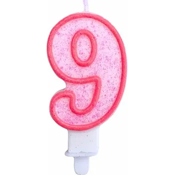 Dortová svíčka MZ Svíčka na dort třpytivá 9 - tři barvy Barva: Růžová