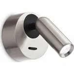 Ideallux Ideal Lux LED nástěnné bodové svítidlo Bean, Ø 7 cm, niklovaný kov 1 x 3 W LED - Doprava zdarma