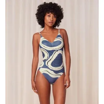 Dámské plavky Dámské jednodílné plavky Summer Allure OP 01 modré/ecru - Triumph 38E