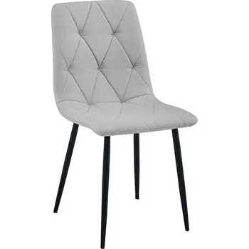 Světle šedá jídelní židle LIBRA s černými nohami
