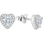 Beneto Stříbrné srdíčkové náušnice AGUP1175 + 2 měsíce na vrácení zboží