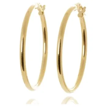 Náušnice Dámské hladké kruhy ze žlutého zlata 30 mm NA1803F + Dárek zdarma