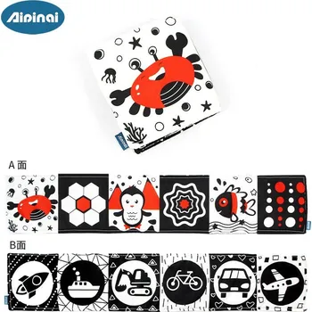 Hračka pro nejmenší Kontrastní knížka, senzorická, oboustranná, Aipinaqi - Krab