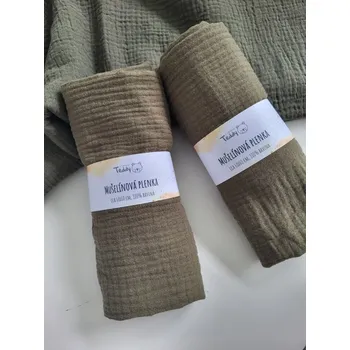 látková plena Mušelínová plenka STANDARD 60 x 60 cm - khaki