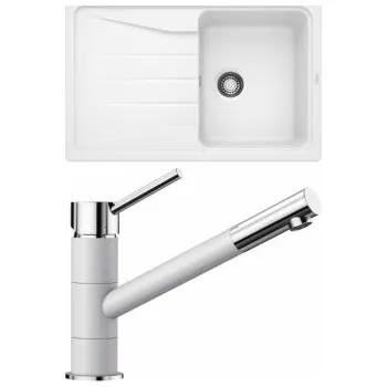 Granitový dřez Blanco Set 08-C 25 Sona 45 S Bílá + Kano Bílá