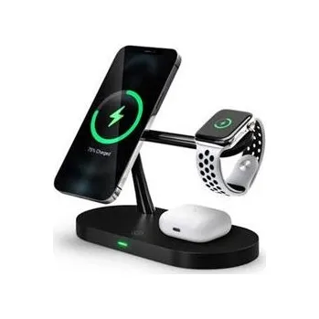 CONNECT IT MultiCharge 5 v 1 MagSafe Wireless Fast Charge bezdrátová nabíječka, ČERNÁ - CWC-9010-BK