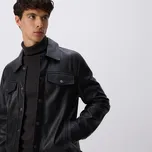 Reserved - Kožená bunda s límcem - černý - 738GC-99X - 738GC-99X-M