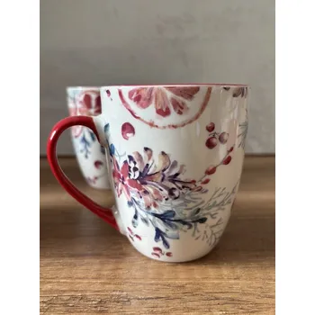 Vánoční malované hrnečky Velikost: 350ml červený