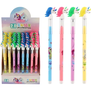 Grafitová tužka Teddies tužka obyčejná jednorožec plast s vyměnitelnými hroty