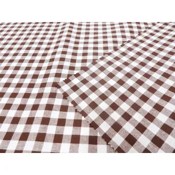 KANAFAS 140 / K19 hnědá kostka 10mm / 150cm / METRÁŽ NA MÍRU