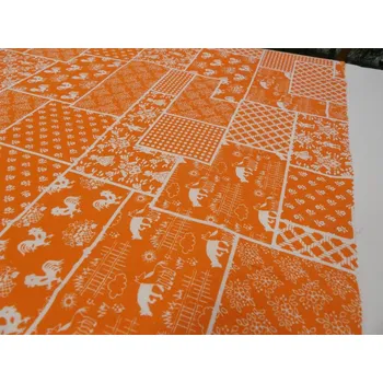 HABINA 120 (212804-1-6 Domácí farma oranžová, Hermann) / METRÁŽ NA MÍRU