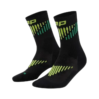 Běžecké oblečení CEP Vysoké ponožky Merino 3.0 Black/Lime dámské III 37-40 - 37-40