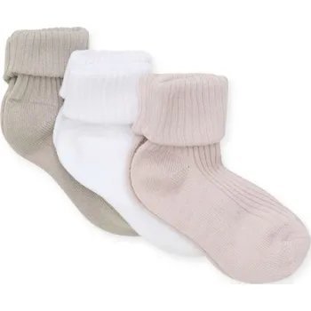 MINYMO Kojenecké žebrované ponožky 3 ks Shell Velikost (od výrobce): 19/22