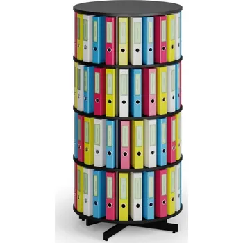 Prodejní regál Corping Otočný regál na šanony, 4 patra, černý