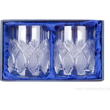 Sklenice ONTE CRYSTAL Broušené sklenice na whisky 330ml, Exclusive Počet sklenic v balení: 2 sklenice v dárkové sadě