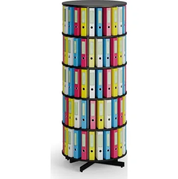 Prodejní regál Otočný regál na šanony, 5 pater, černý