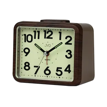 Budík JVD Ručkový analogový netikající tichý budík JVD SRP1080.2 s luminiscenčním displejem