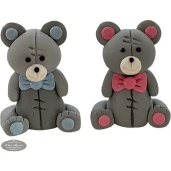 Jedlá dekorace na dort Cukrová dekorace na dort – Medvídek, růžový motýlek