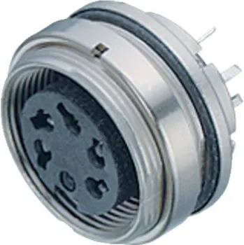 Elektrická zásuvka Binder 09 0108 90 03 Konektor M16 pro montáž na panel, kontakty: 3 (03-a), nestíněný, THT, IP67, UL, upevnění zepředu