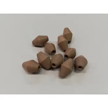Dětské navlékací korálky Dřevěné korálky - kulička tvarovaná šedohnědá - 12x8mm - 10ks