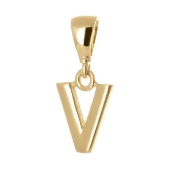 Přívěsek Přívěšek ze žlutého zlata písmeno V ZZ1460VF + dárek zdarma