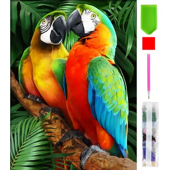 Real Home Diamantové Vyšívání - Barevní Papoušci 5D 12