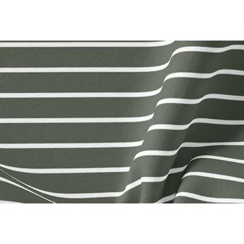 Viskózový úplet JEMNÝ PROUŽEK NA KHAKI / 0,5 a 2 CM