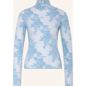 Dámský svetr Ganni Dámský Žakárový Svetr S&nbsp;Alpakou, tmavě modrá, 40