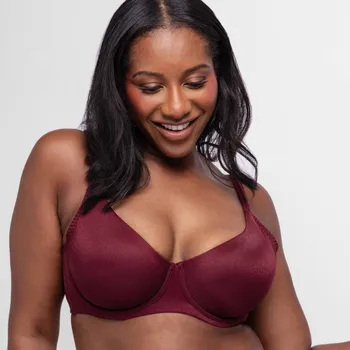 Podprsenka Blancheporte Bavlněná podprsenka Origins shimmers Dorina®, s kosticemi švestková 70E