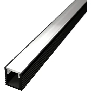 LED lišta Nástěnný profil lišta pro LED pásky SLIM N11 černý - profil lišta + Nacvakávací mléčný difuzor 2m - LED Solution - LP601B_LP601/LP602-MILKC - LP601B_LP601/LP602-MILKC