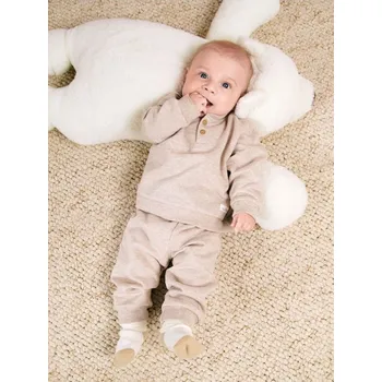 Pánské kalhoty Sinsay - Teplákové kalhoty se širokými nohavicemi - béžová - WJ039-80X - WJ039-80X-74