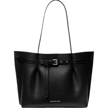 Michael Kors Emilia large shopper kožená kabelka černá silver