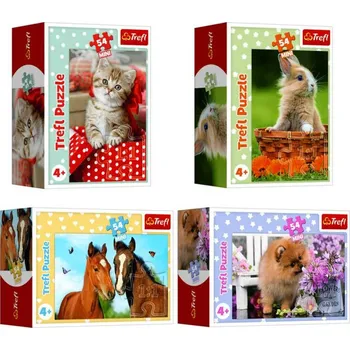 Puzzle Trefl PUZZLE Mini Zvířátka mláďata 20x13cm 54 dílků skládačka 4 druhy