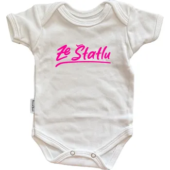 Kojenecký body Kojenecké body - Ze Štatlu růžový potisk Bílá 80