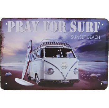 Plechová cedule Plechová cedule "Pray for surf" 20 x 30 cm (Plechová cedule na zeď)