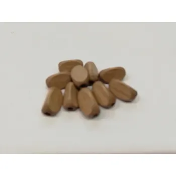 Dětské navlékací korálky Dřevěné korálky - trojhranný ovál šedohnědý - 12x8mm - 10ks