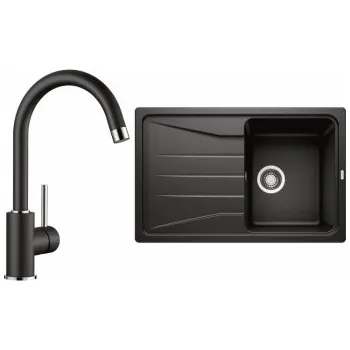 Granitový dřez Blanco Set 08-B 25 Sona 45 S Černá + Mida Černá