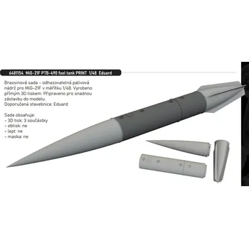 Plastikový model Eduard 1/48 MiG-21F PTB-490 fuel tank PRINT (EDUARD)