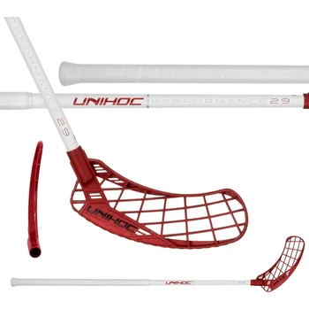 Florbalová hůl UNIHOC Stick Epic Performance FL 29 White/Red 96 cm R - 96 (107) cm/Pravá ruka dole